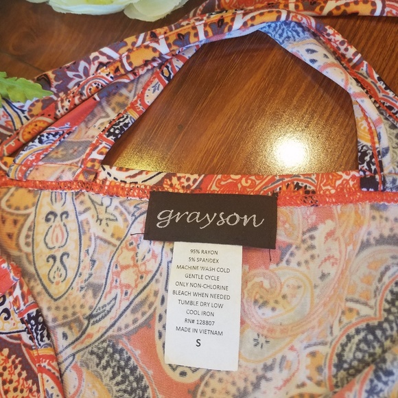 🛍Grayson Paisley Criss Cross Back Flare Dress Sm - Picture 6 of 6